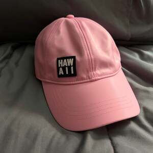 Robin Ruth Hawaii Pink Nylon Womens Baseball Cap Open Back Ponytail Hat Running